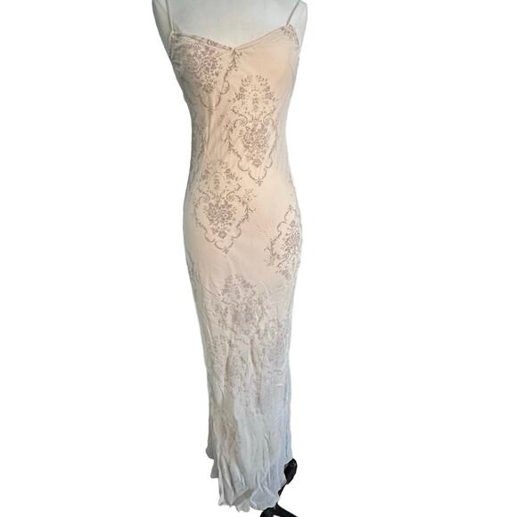 Vintage Maria Bianca Nero Women's cream 100% silk Dress Size Small 90s Y2K 2000s - Picture 1 of 16